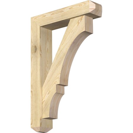 Ekena Millwork Balboa Craftsman Rough Sawn Bracket w/ Offset Brace, Douglas Fir, 6"W x 26"D x 38"H BKT0604X26X38BOA04RDF